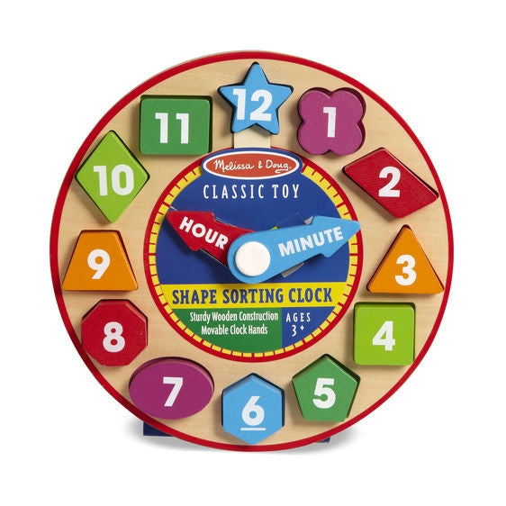 Melissa & Doug - Wooden Shape Sorting Clock