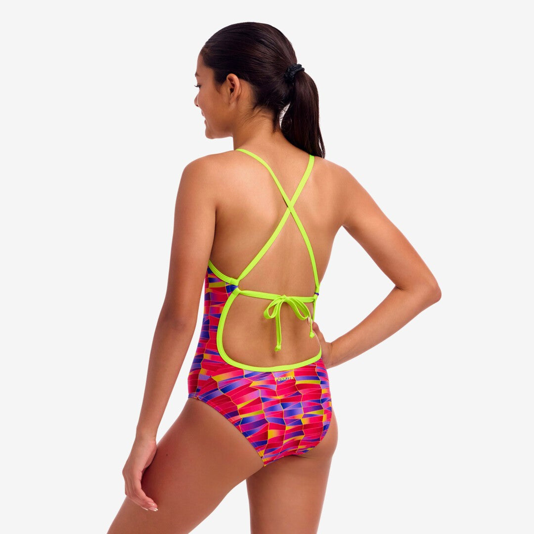 Funkita - Girl's Tie Me Tight One Piece Swimmers - Wriggle Walls
