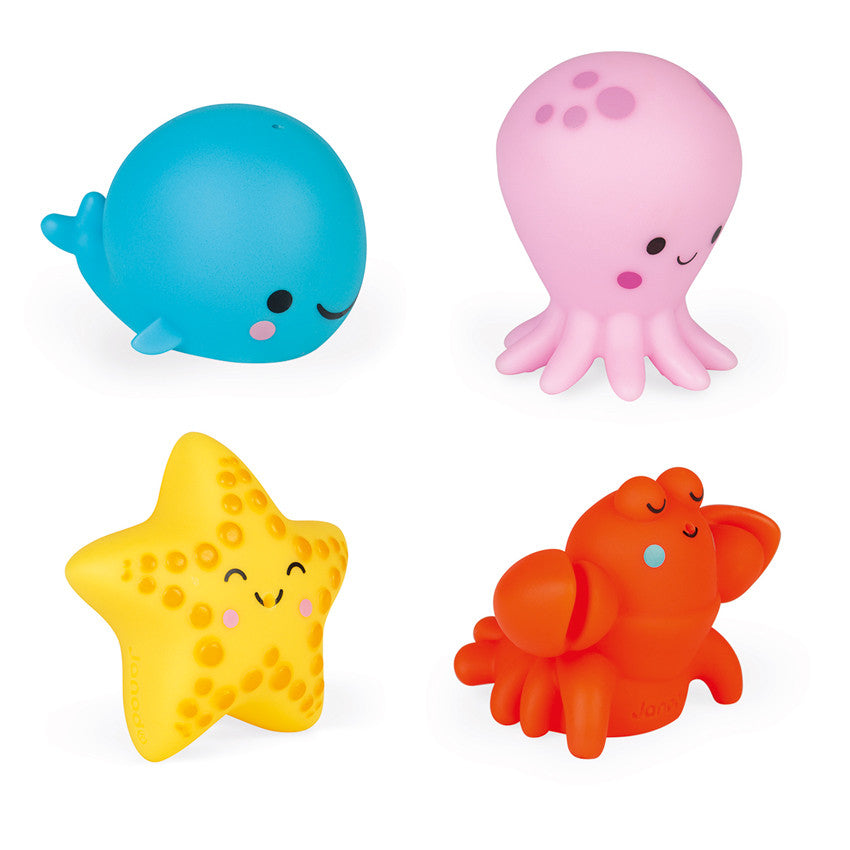 Janod - Four Bath Sea Squirters Set