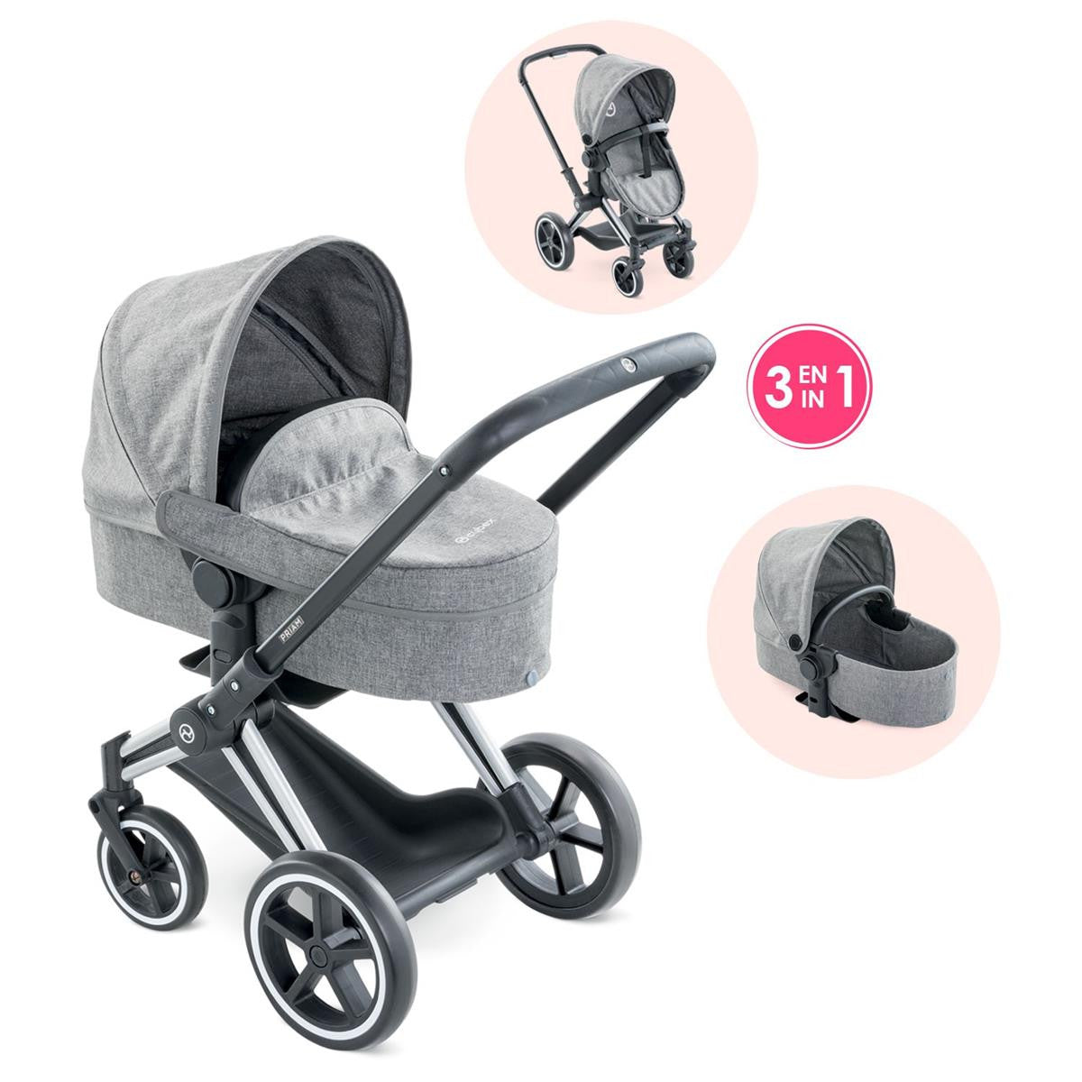 Corolle Mon Grand Poupon - Cybex 3 in 1 Stroller for 36-43cm Baby Dolls