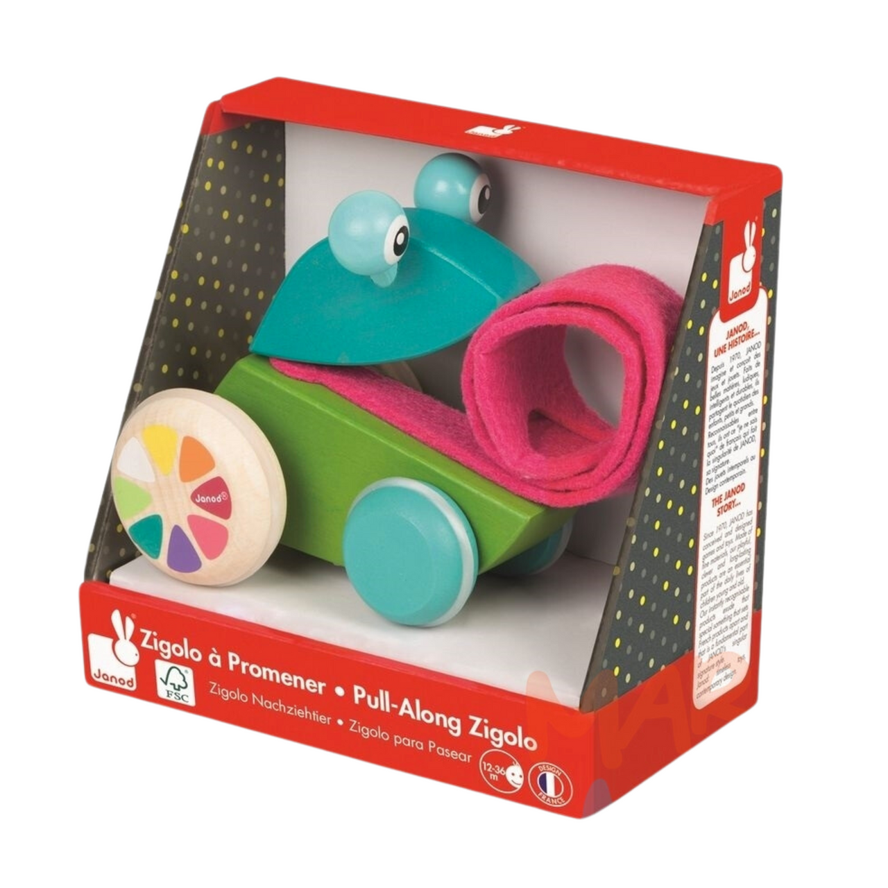 Janod Pull Along Zigolo Frog**small marks **