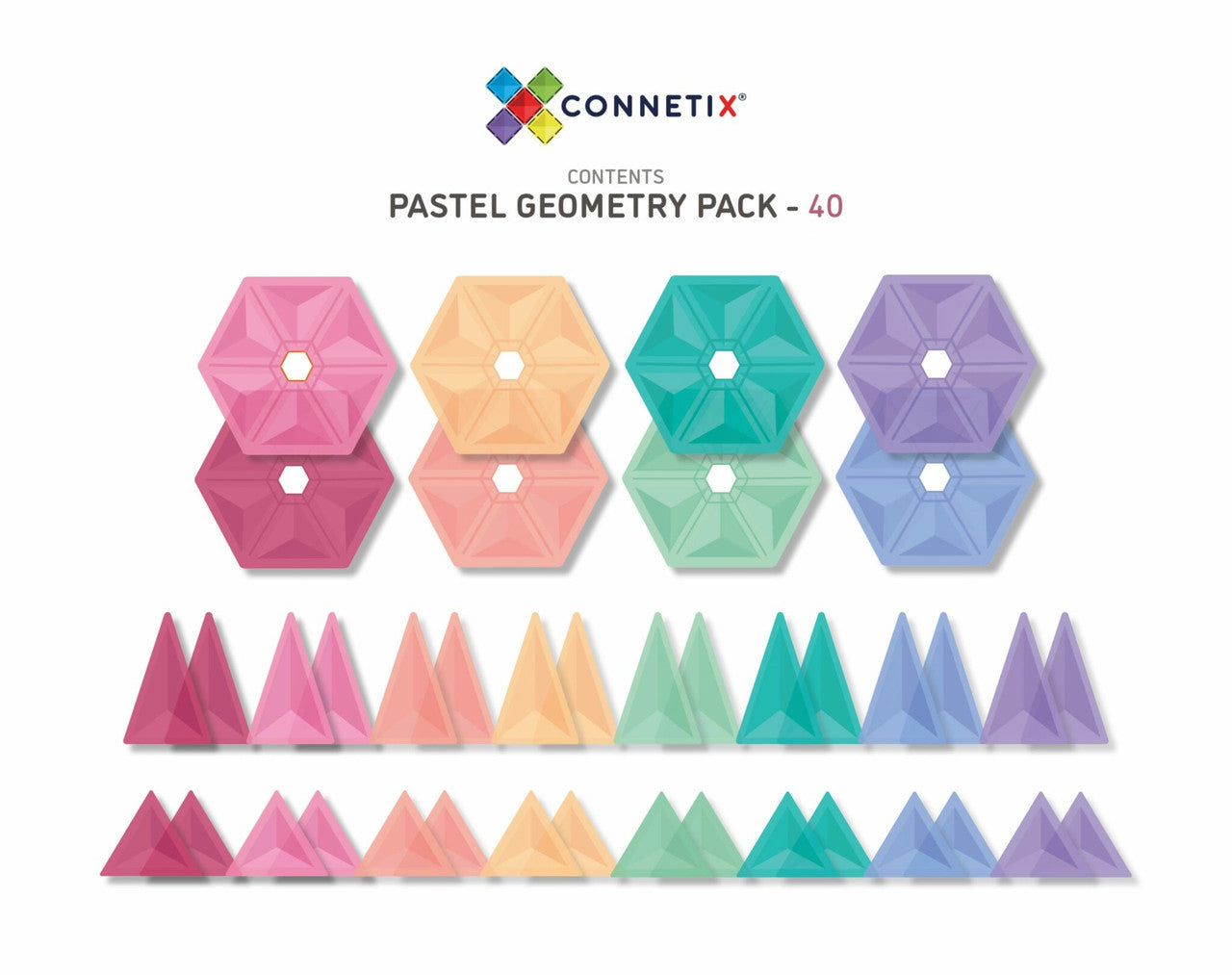 Connetix - Pastel Geometry Pack 40 pc