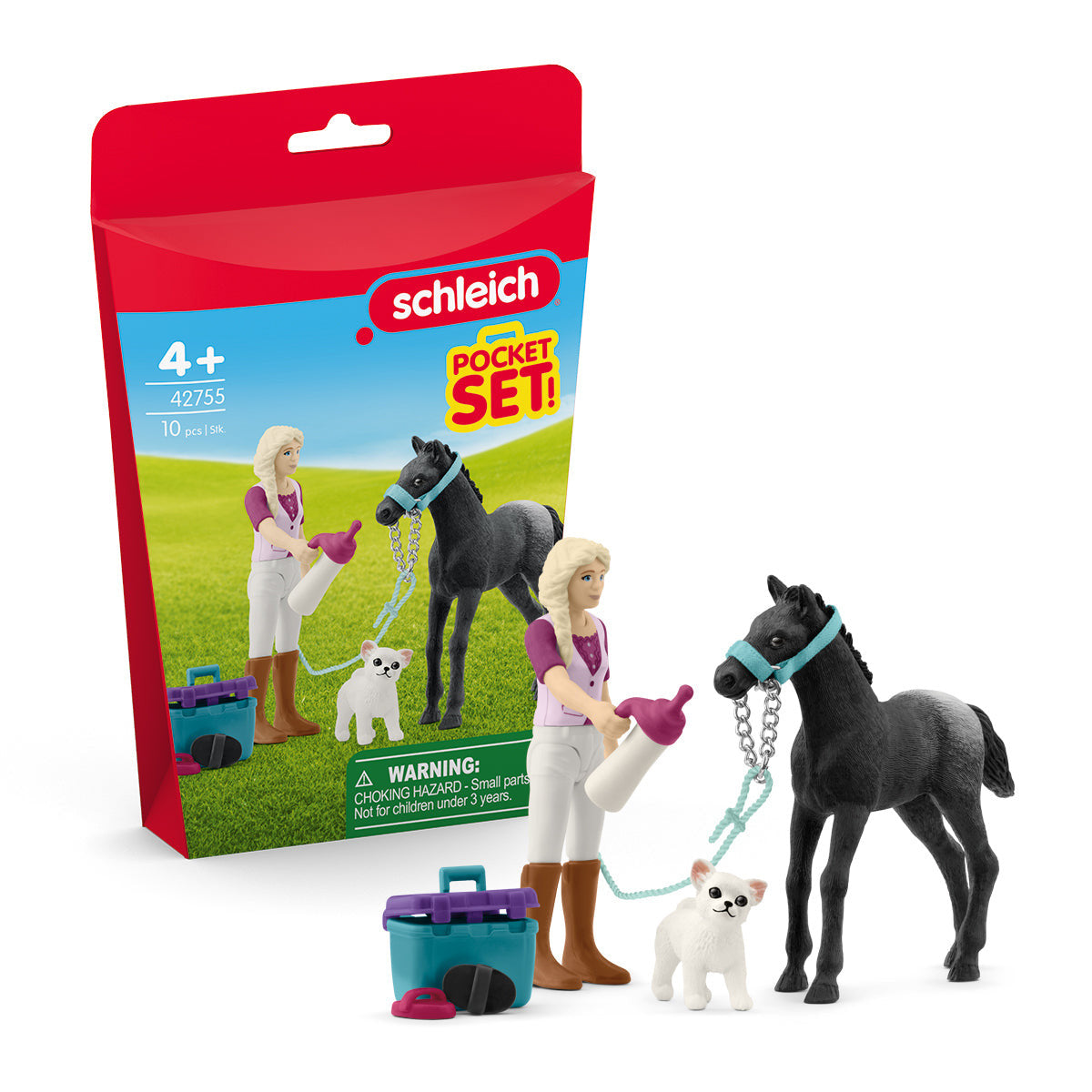Schleich - Pocket Set - Horse Grooming Playset with Appaloosa Foal 42755