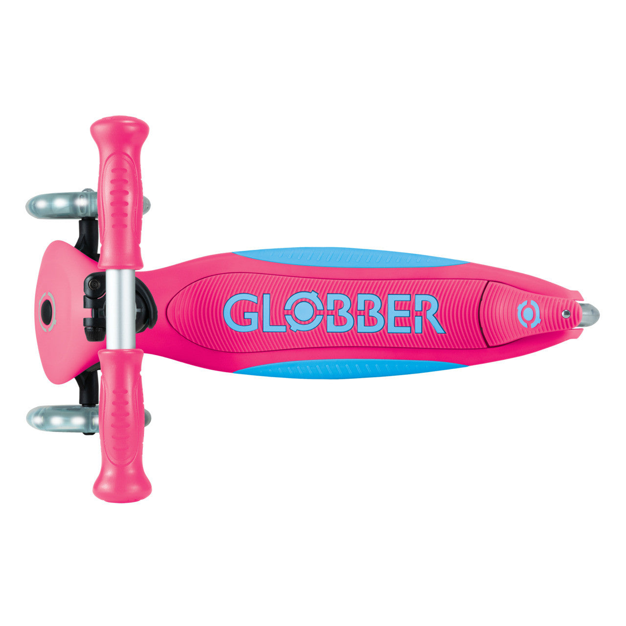 Globber - PRIMO FOLDABLE PLUS Scooter with Lights - Fushia Pink/ Sky Blue