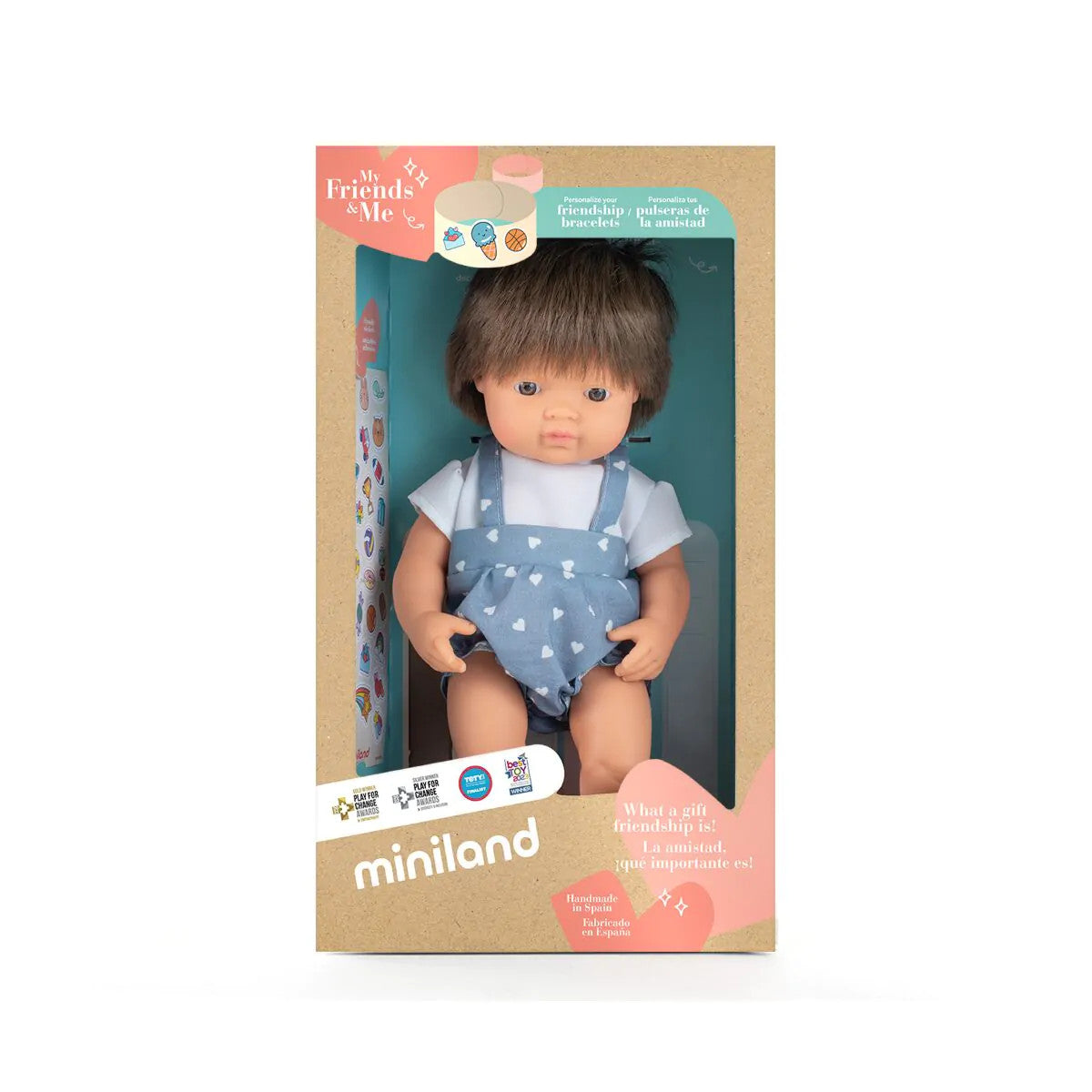 Miniland Doll 38cm - My Friends & Me - Brunette Caucasian Boy Baby Doll