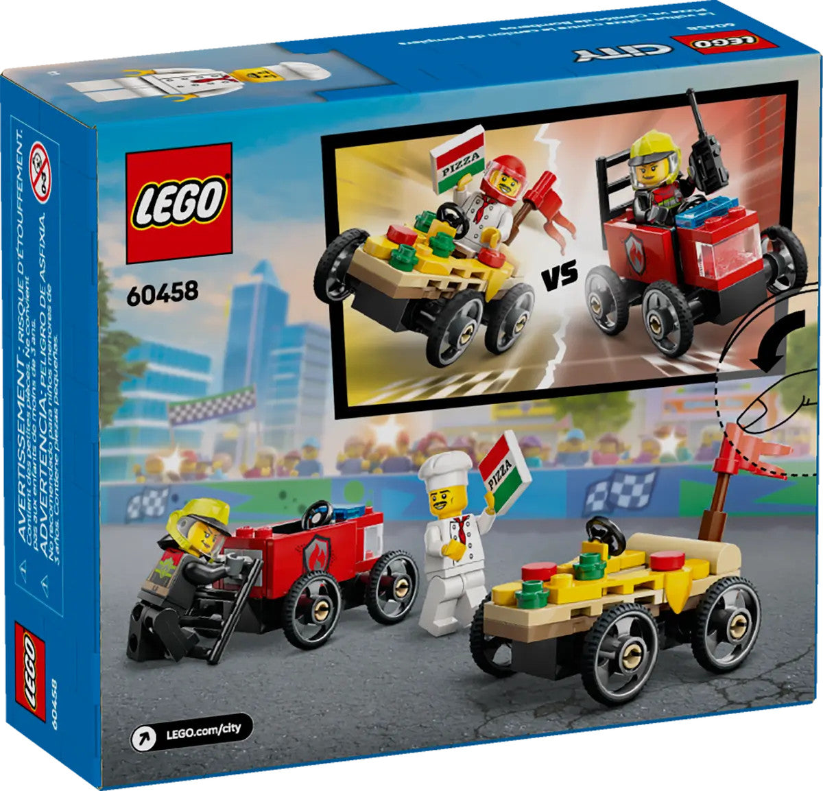 LEGO® City - Pizza vs. Fire Truck Race Car Pack 60458