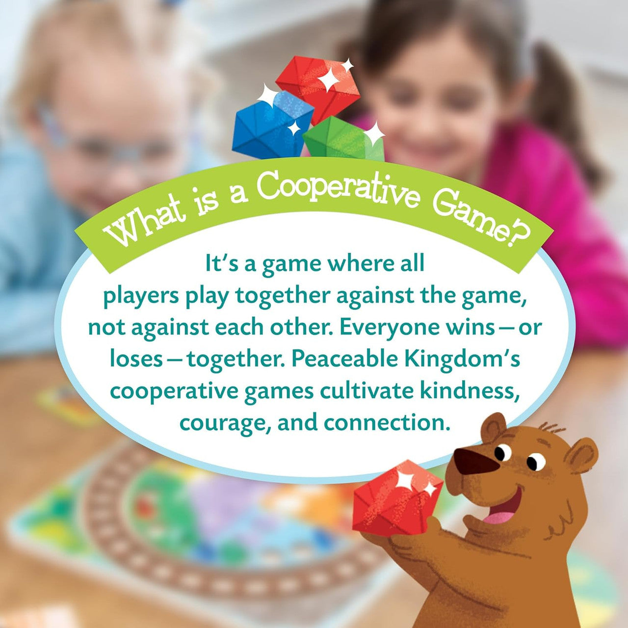 Peaceable Kingdom - 'Round the Mountain - The Colour Matchin' Gem Collectin' Train Cooperative Board Game for Kids