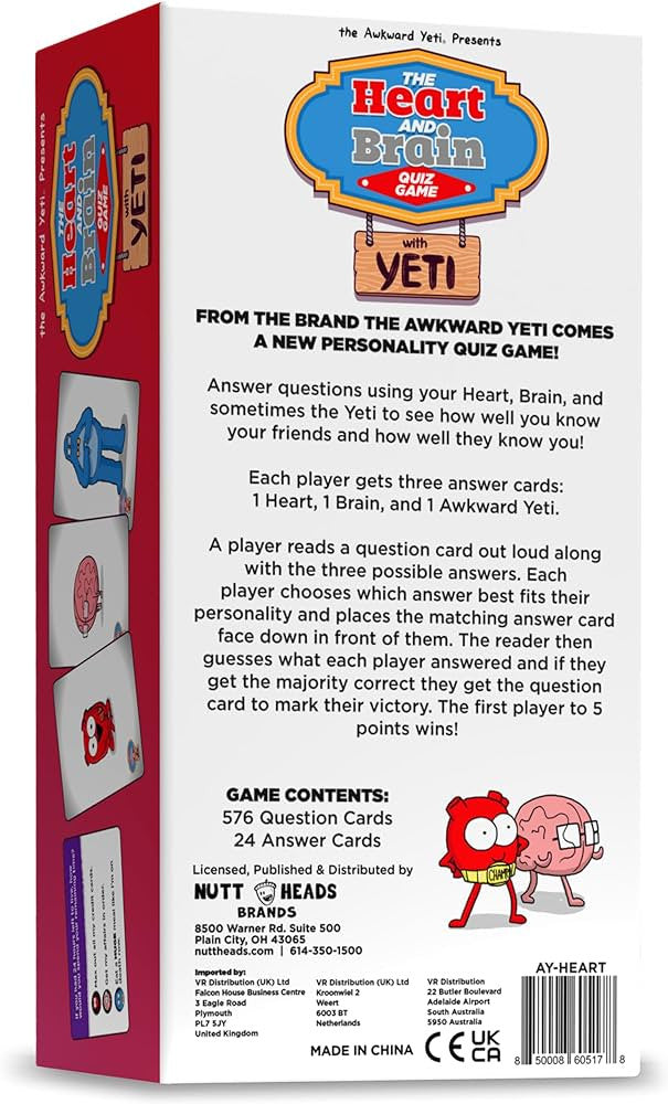 The Heart and Brain Quiz Game with Yeti