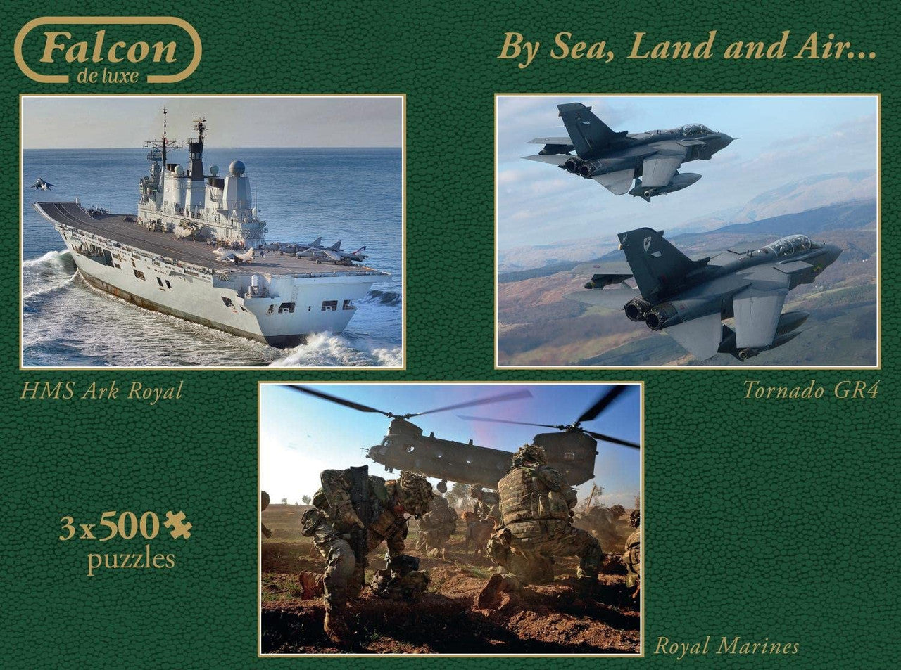 Falcon De Luxe - By Sea, Land and Air 3x500pc Puzzle