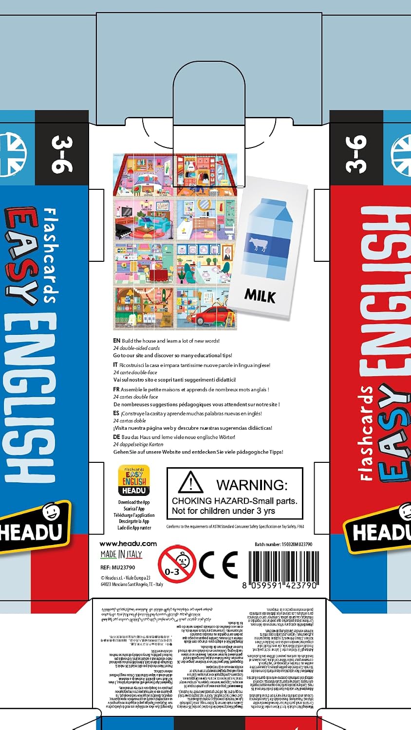 Headu Easy English Flashcards – Learn English Words Game Ages 3+
