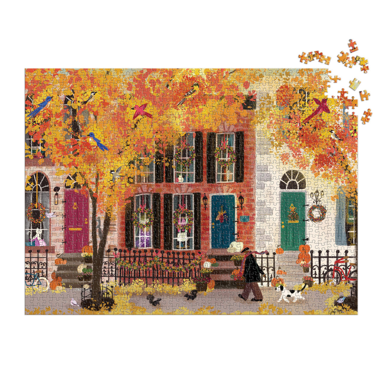 Galison 1000pc - Joy Laforme Autumn in the Neighborhood Puzzle