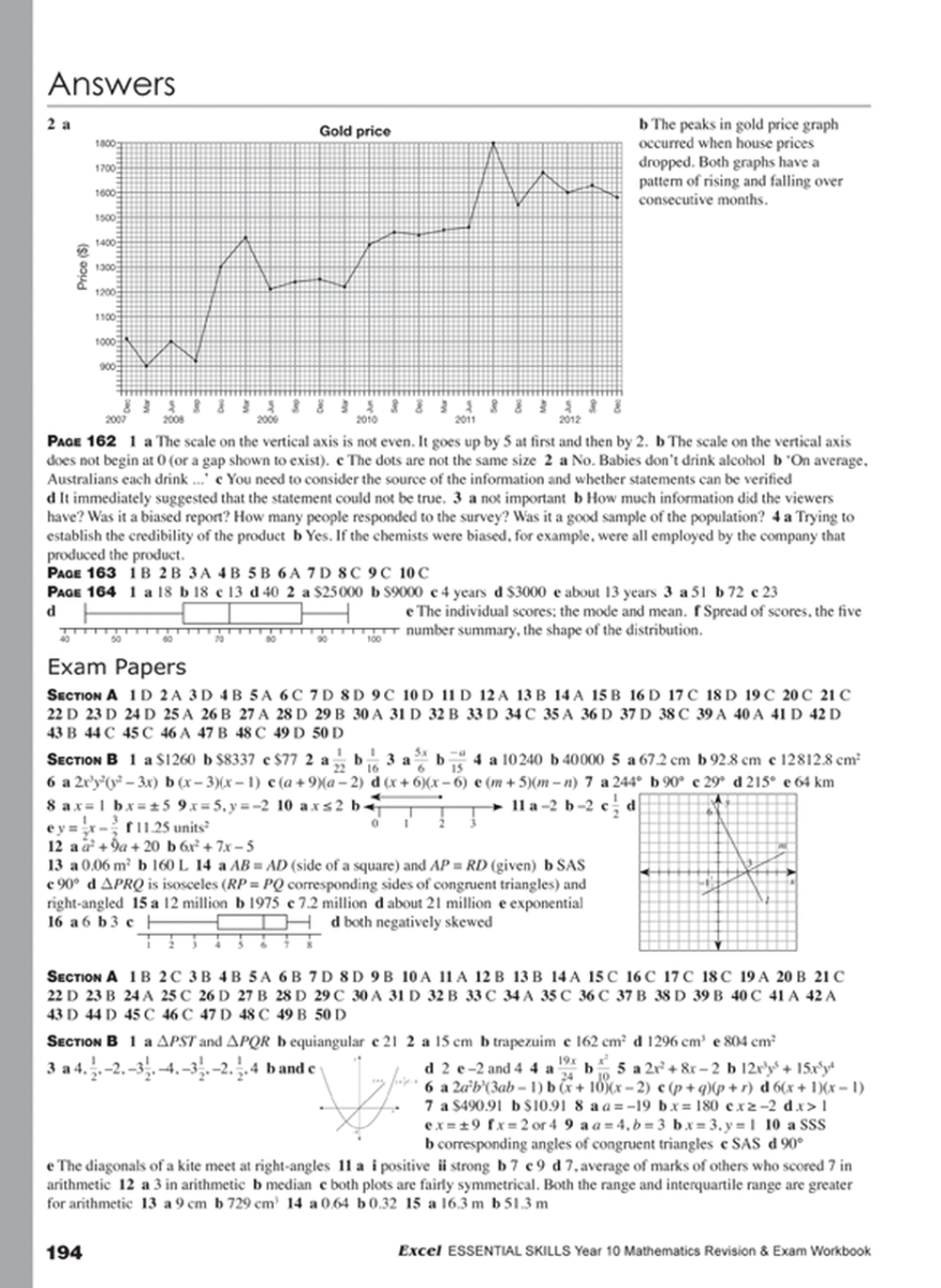 Excel Essential Skills: Year 10 Mathematics Revision and Exam Workbook