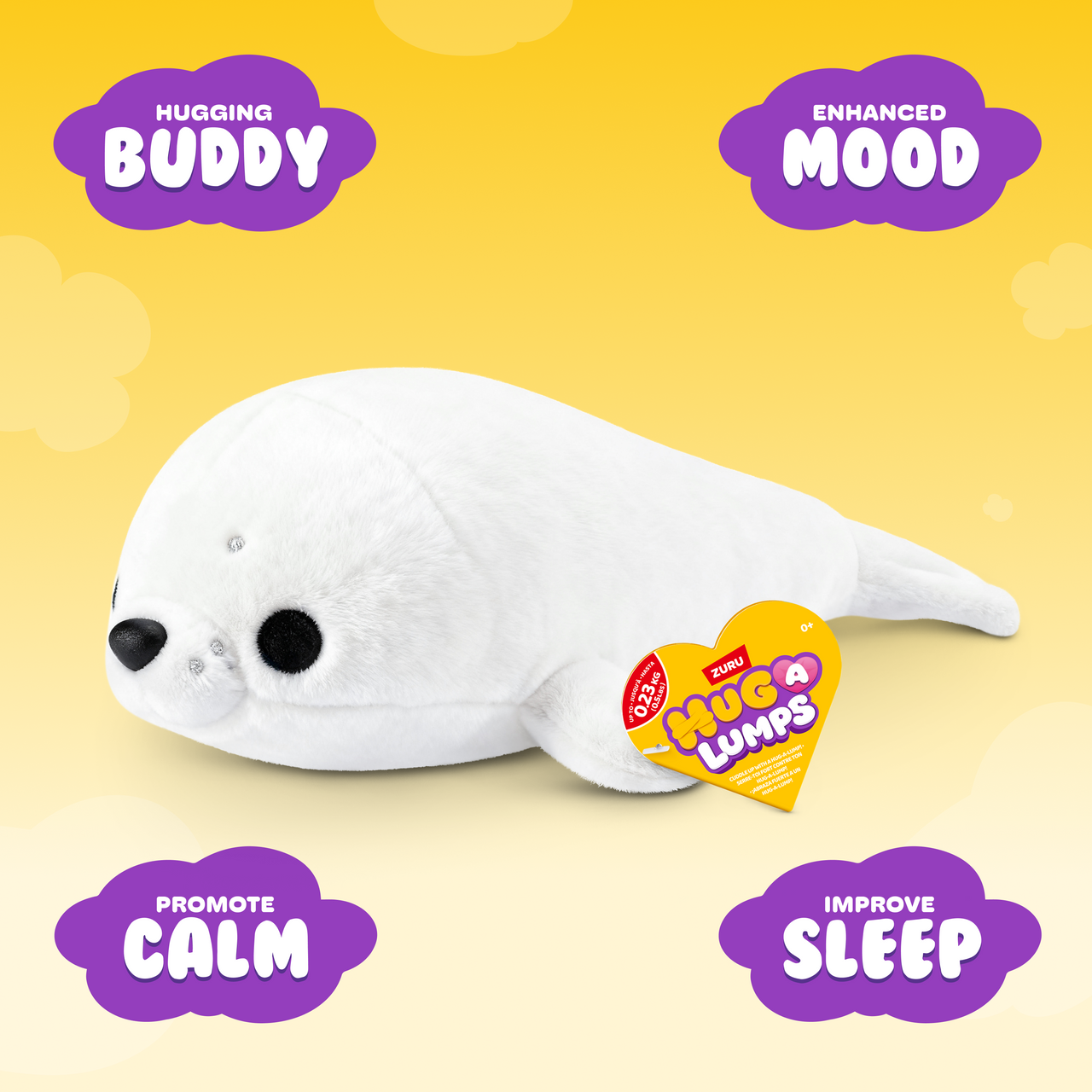 ZURU - Hug-a-Lumps Weighted Fluffy Plush Baby 0.23Kg - Sandy the Seal