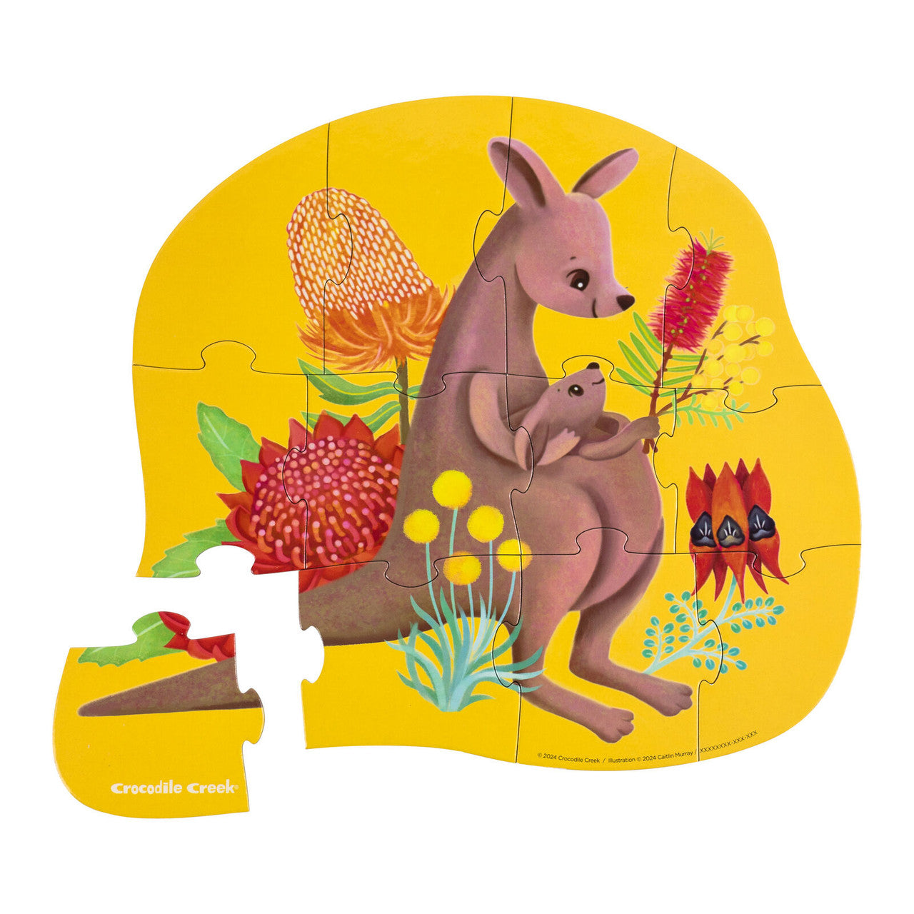 Crocodile Creek - 12 piece Mini Puzzle - Kangaroo & Joey
