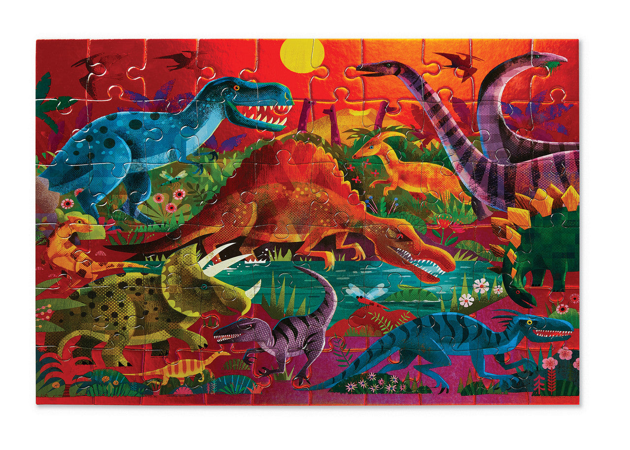 Crocodile Creek Foil Puzzle 60 pc - Dazzling Dinos