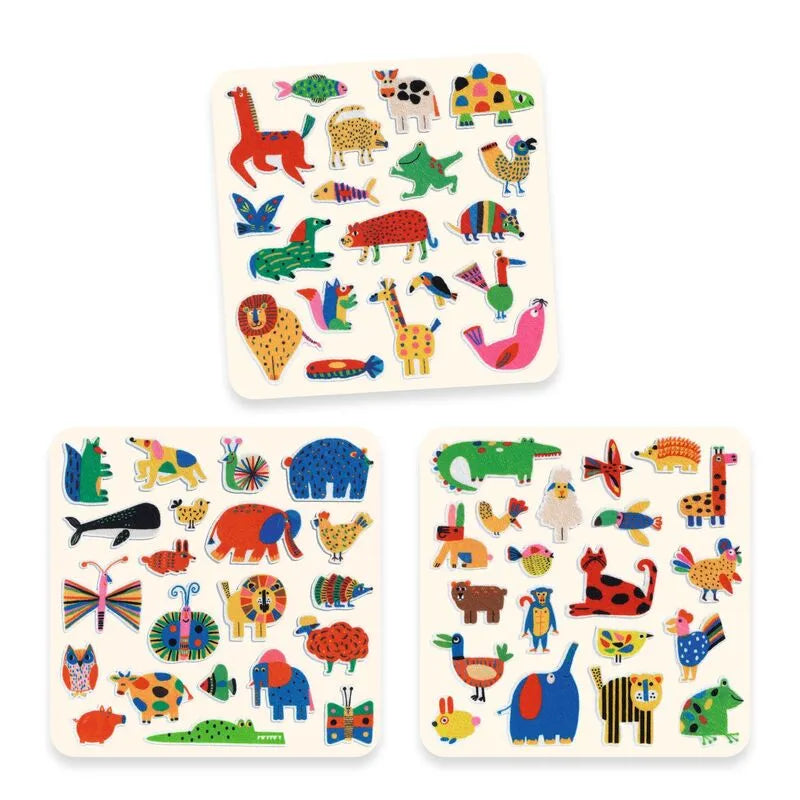 Djeco Felt Stickers for Kids - Animals Everywhere!