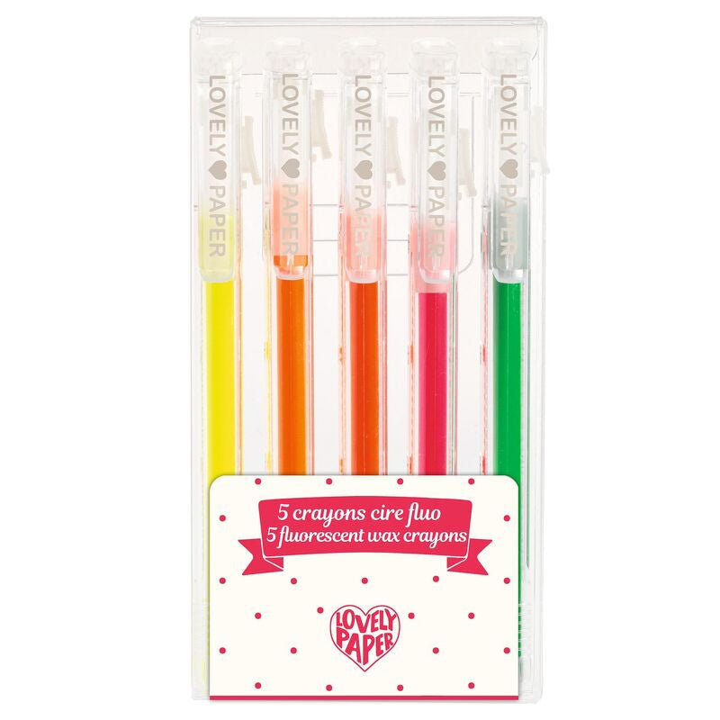 Djeco - 5 Fluorescent Crayons