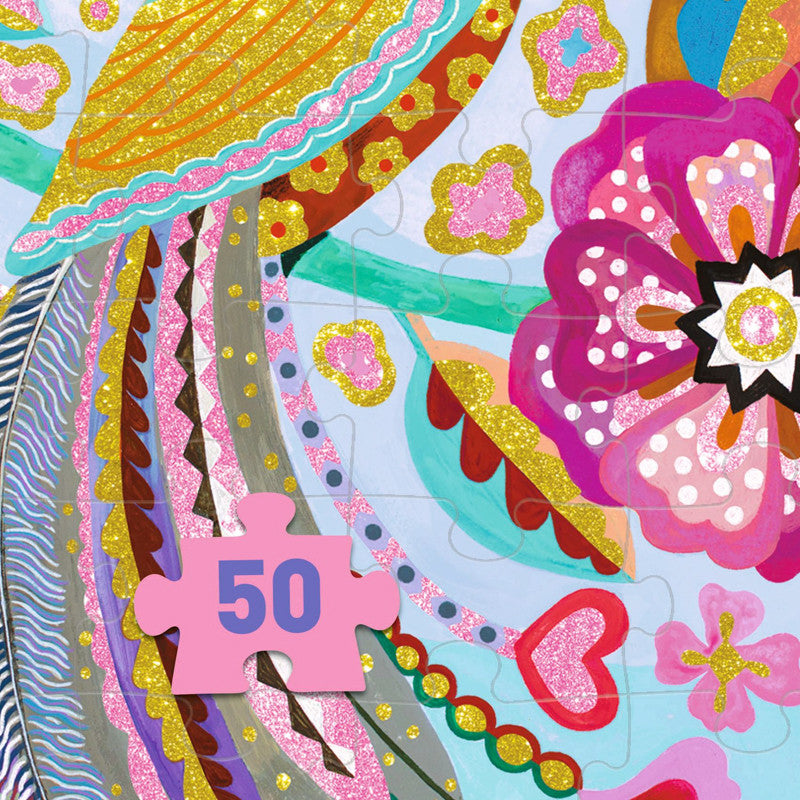 Djeco - Sparkling Bird 50pc Wizzy Puzzle
