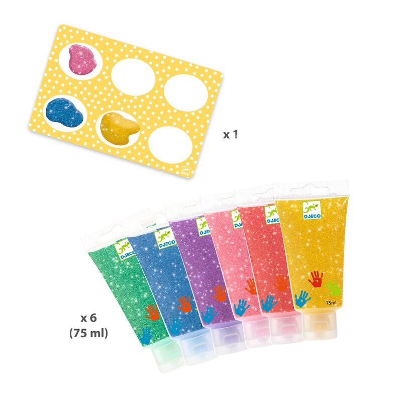 Djeco - Glitter Paint Tubes - 6