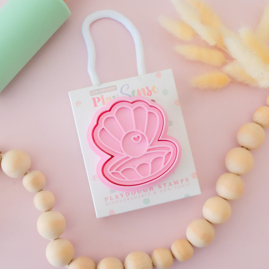 Play Sense - Eco Playdough Stamp - Mermaid Shell Pink