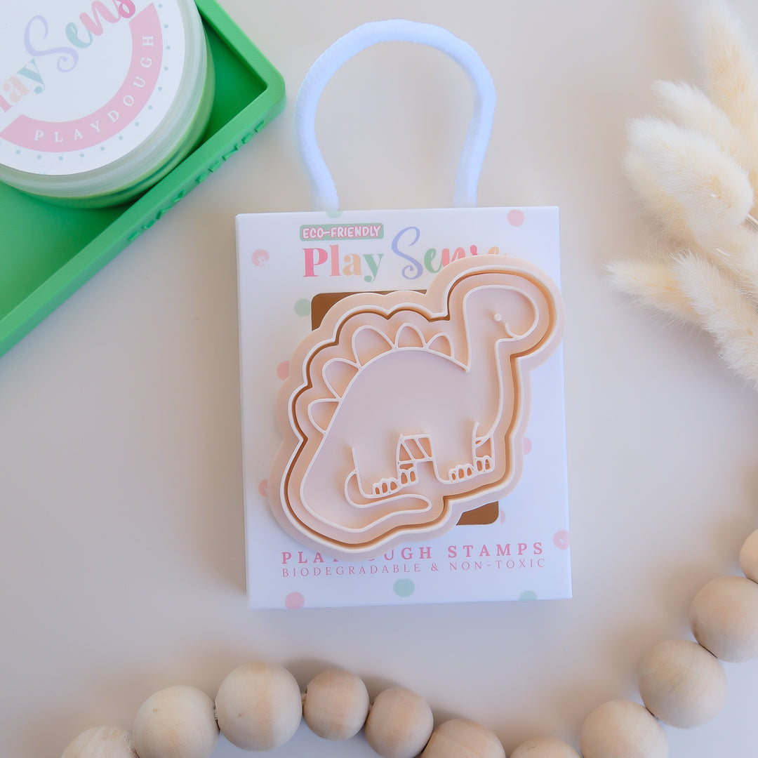 Play Sense - Eco Playdough Stamp - Stegosaurus Beige