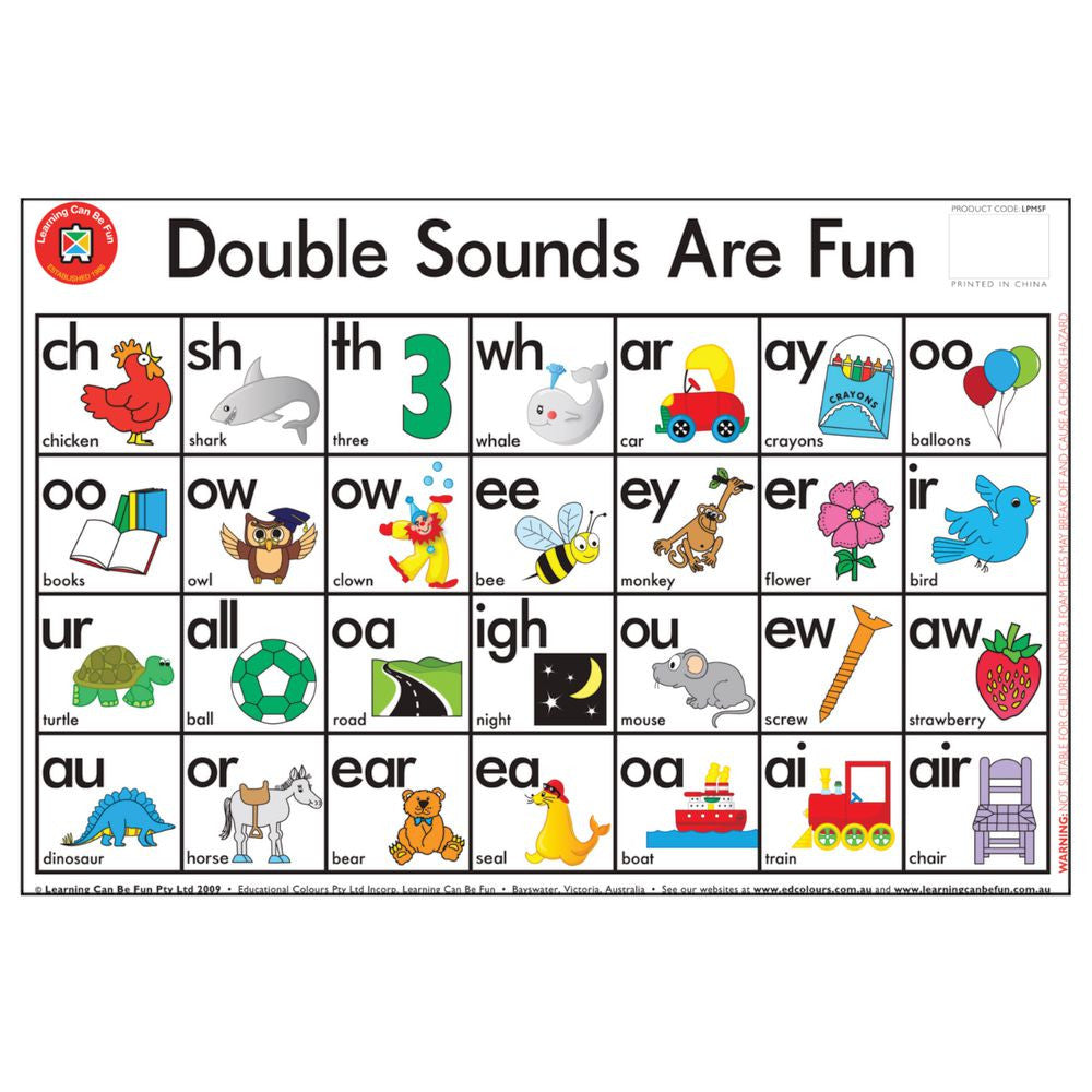 Learning Can Be Fun - Double Sounds are Fun Placemat