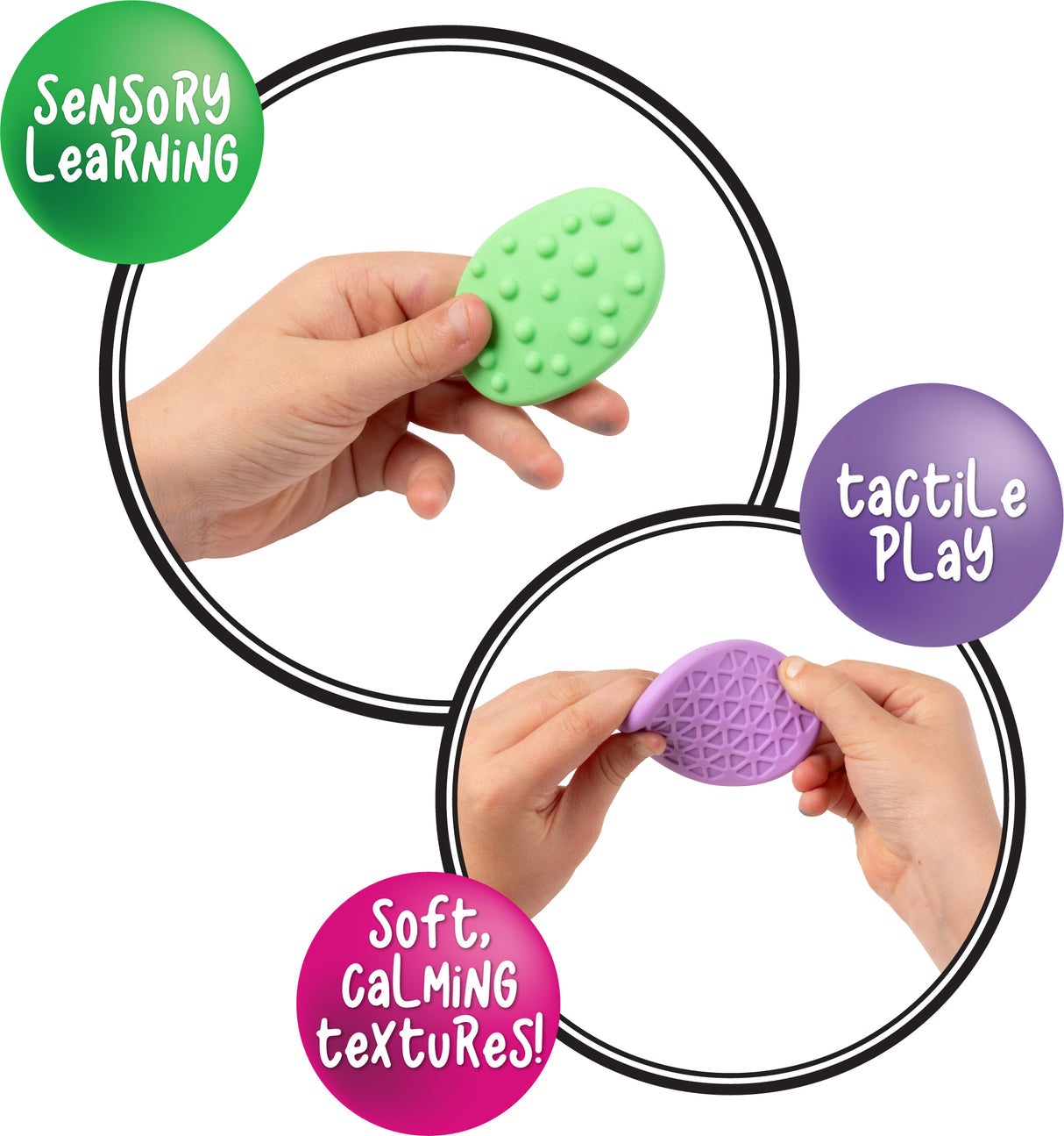 Sensory Sprouts Textured Calming Pastel Shapes & Stones Set of 12