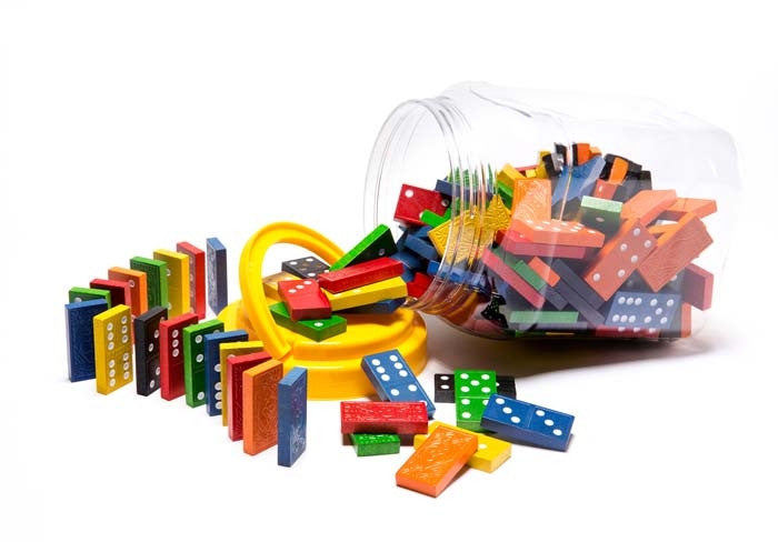 Educational Colours - Wooden Dominoes Jar 168