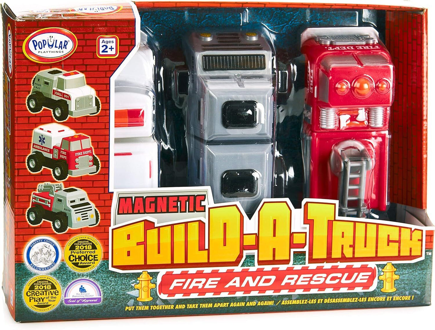 Popular Playthings - Magnetic Build a Truck - Fire & Rescue
