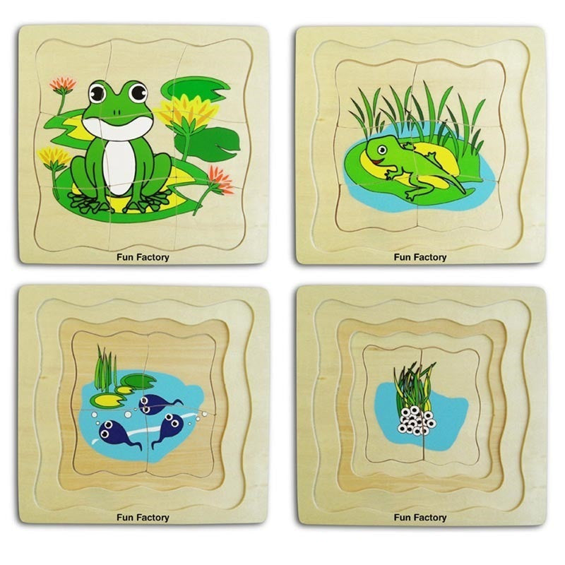 Fun Factory - Wooden Puzzle 4 Layers Frog
