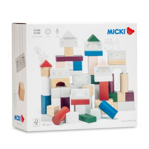Micki Senses - Wooden Building Blocks 60 pcs