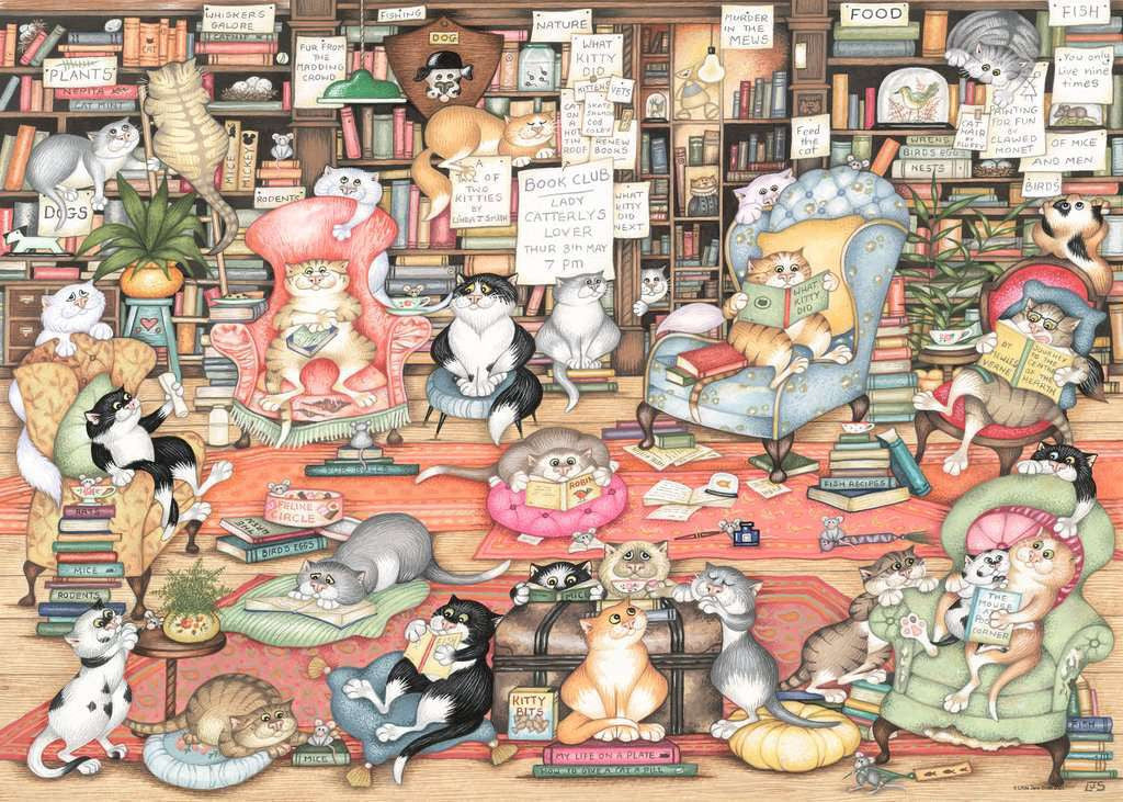Ravensburger 1000pc - Crazy Cats Bingley’s Bookclub Puzzle