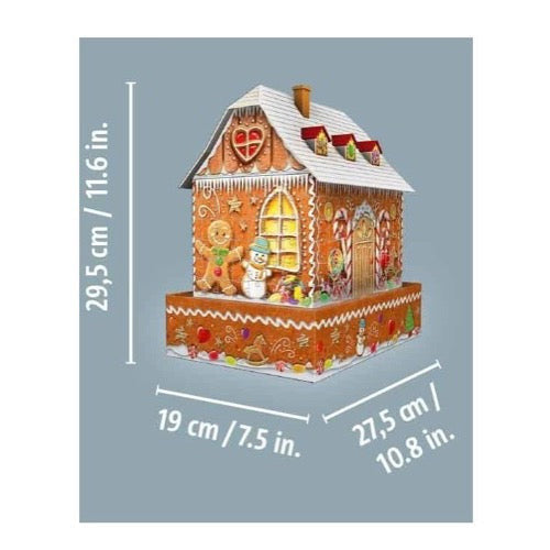 Ravensburger 216pc - Ginger Bread House Night Edition 3D Puzzle