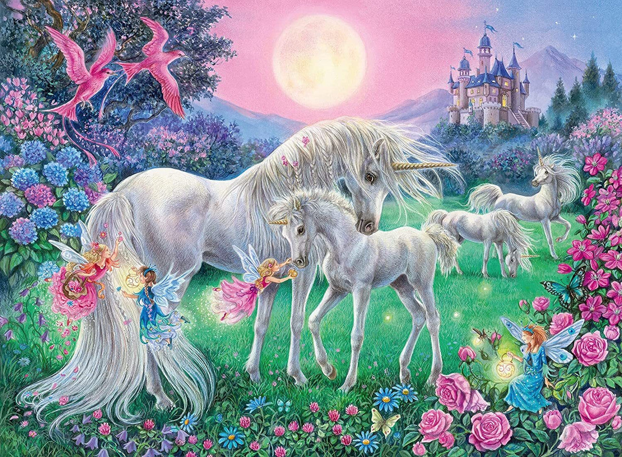 Ravensburger 100pc - Unicorns in the Moonlight Colour Glow Puzzle