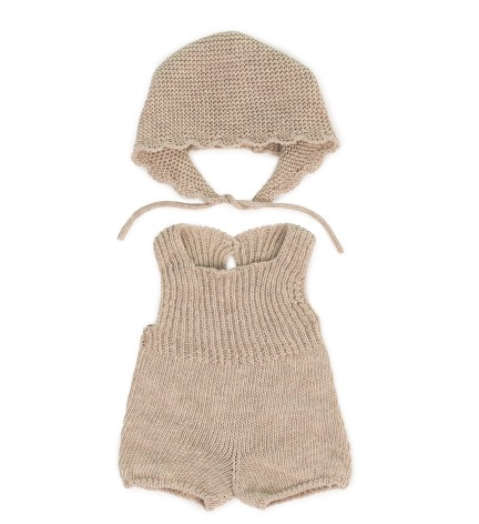Miniland Clothing - Eco Knitted Romper & Bonnet, 38cm