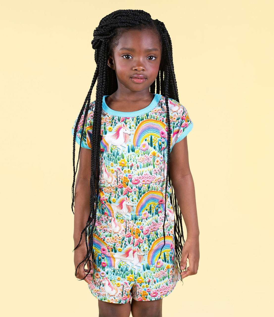 Rock Your Baby - Embroidered Unicorns Romper
