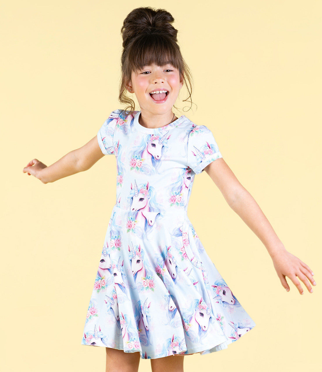 Rock Your Baby - Blue Unicorn Waisted Dress