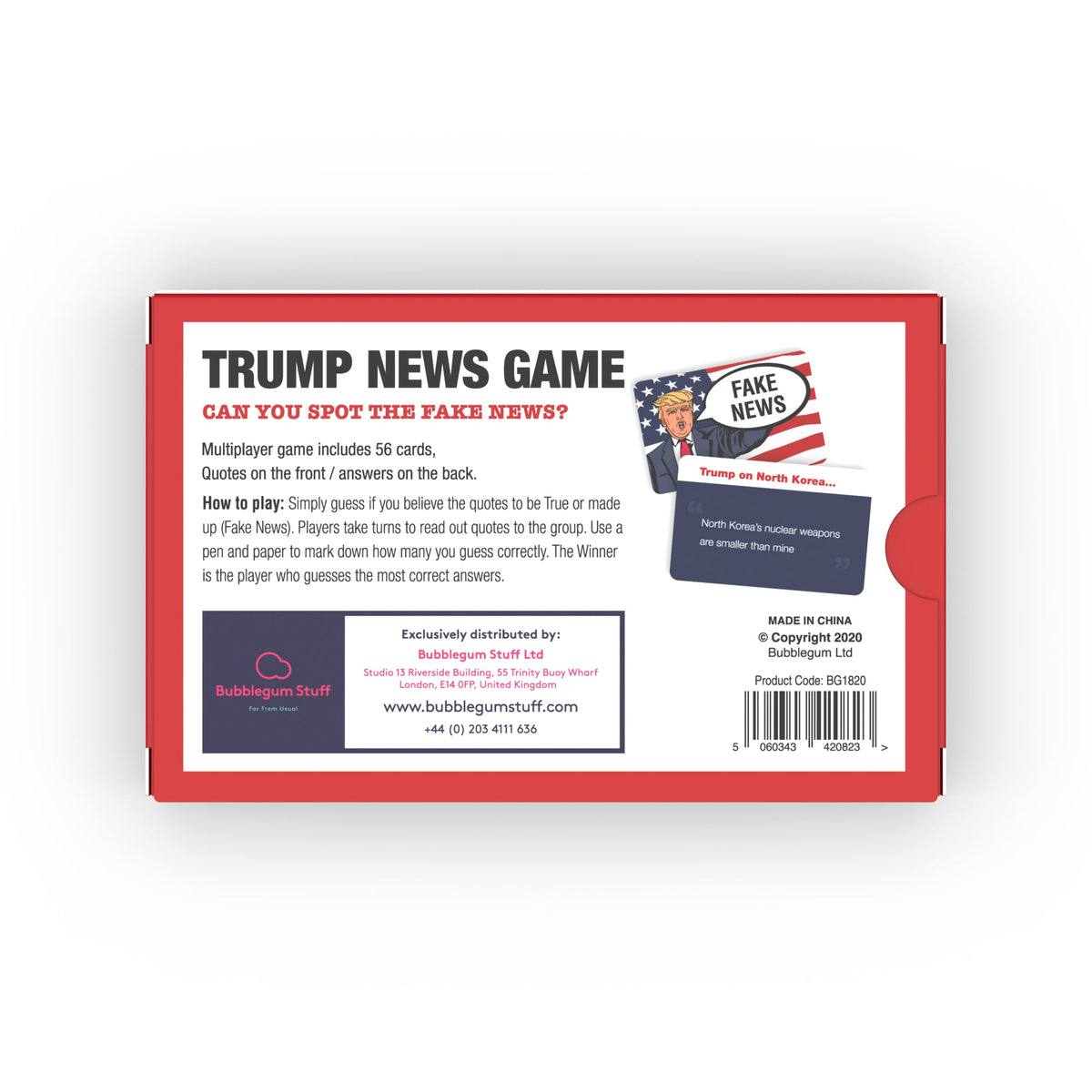 Bubblegum Stuff Fake News Game: Trump Edition - True or False Card Game