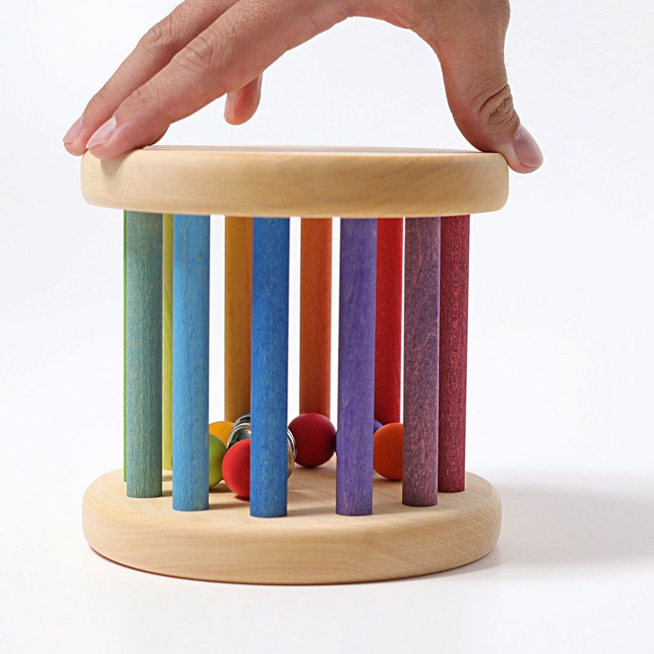 Grimm's - Rainbow Rolling Wheel with Bells