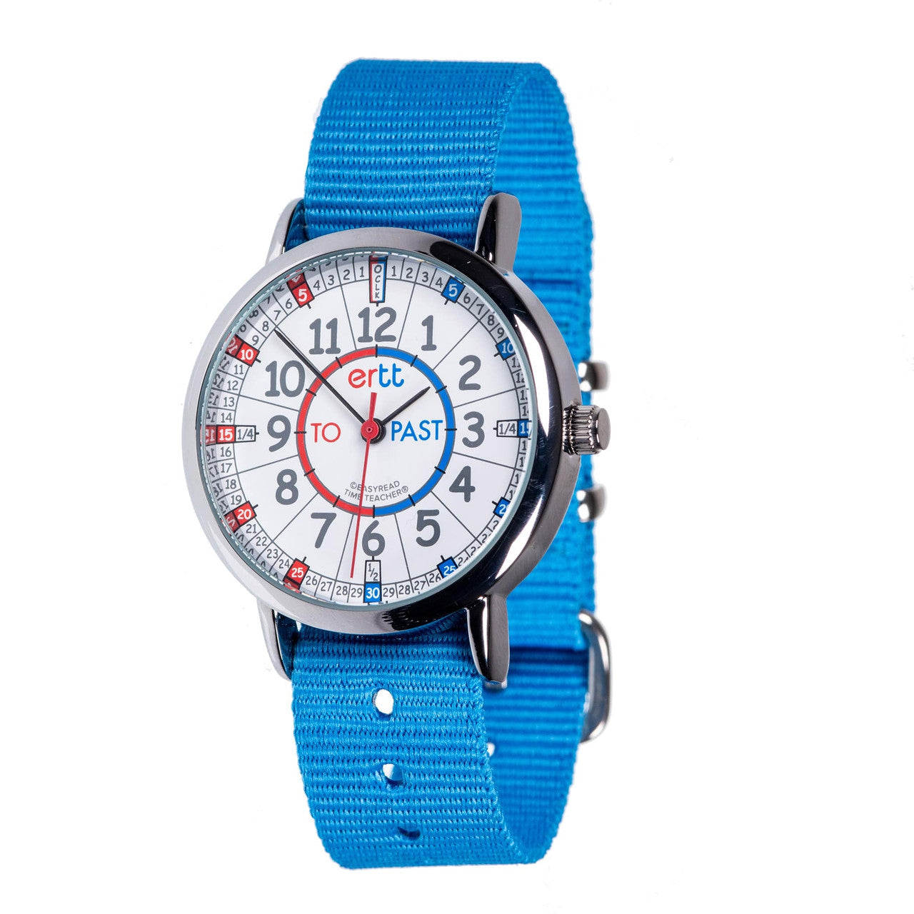 EasyRead Time Teacher Past & To Watch - Red & Blue Face with Sky Blue Strap