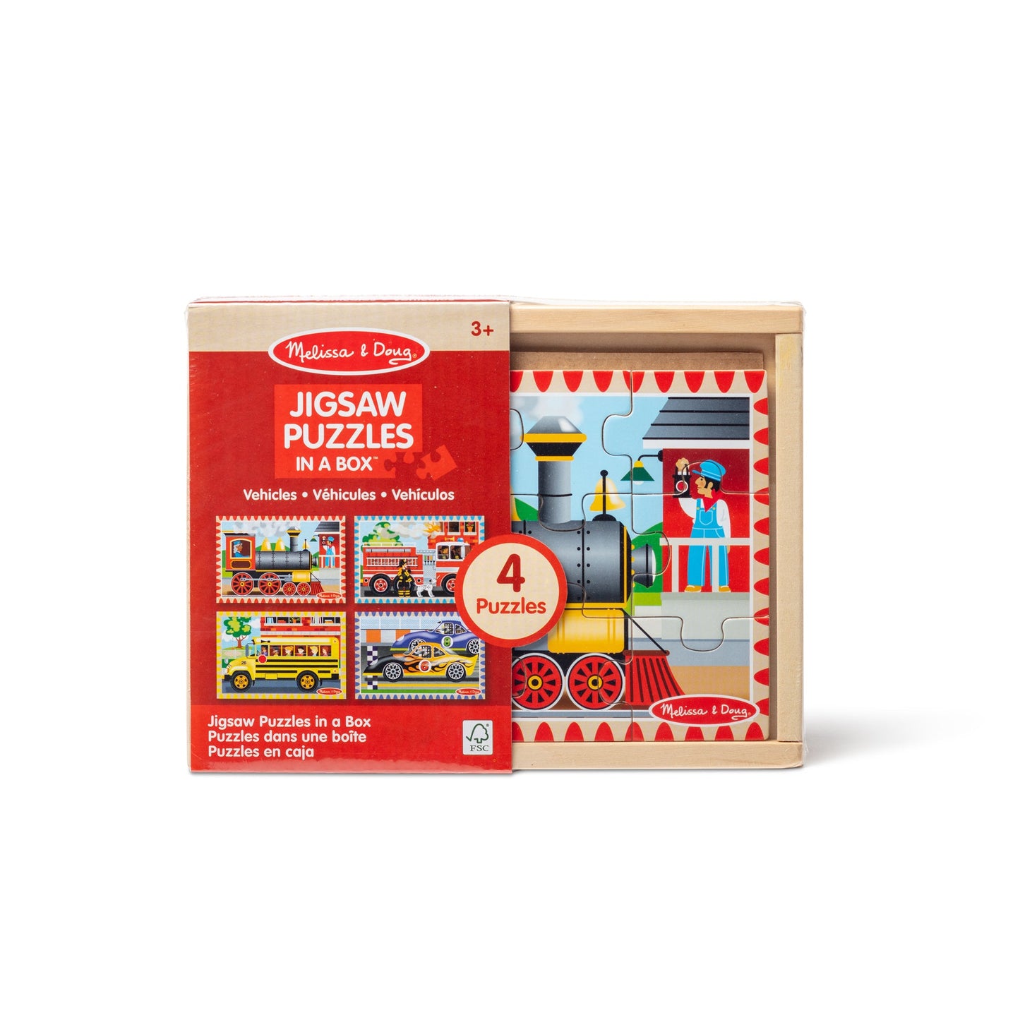 Melissa & Doug - Wooden Jigsaw Puzzles in a Box - Vehicles