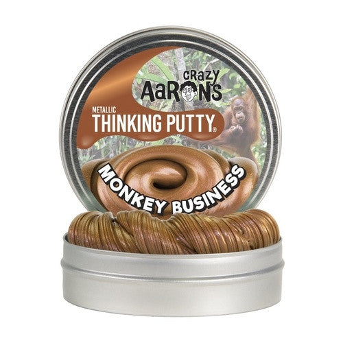 Crazy Aaron's METALLIC Thinking Putty - Monkey Business 4" Tin