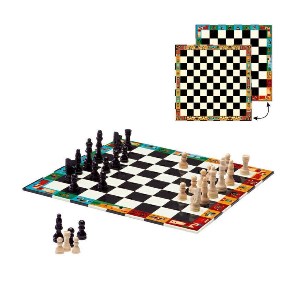 Djeco Chess and Checkers set box, a two-player strategy game set for family game nights