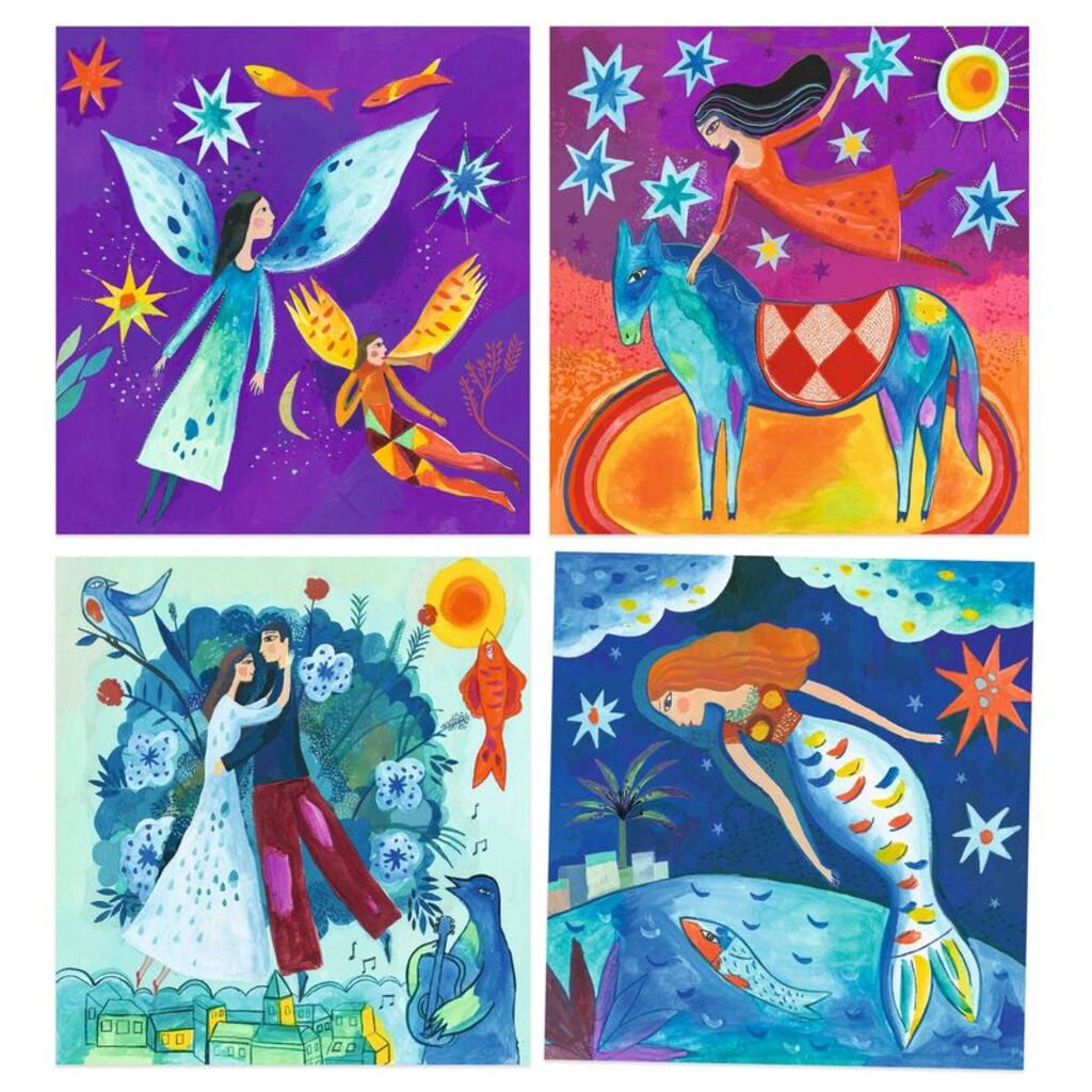 Djeco Inspired By Marc Chagall In a Dream art kit box, an introduction to a famous painter for young artists
