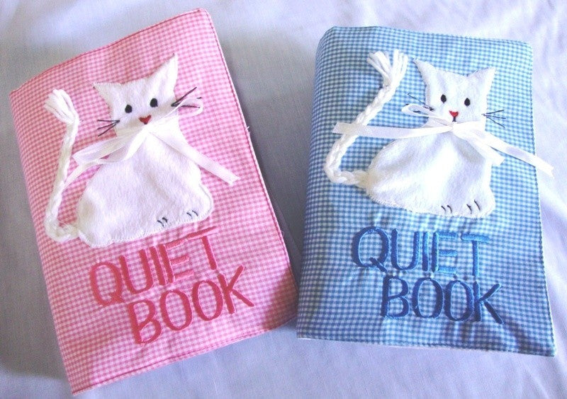 Quiet Book - Gingham Pink in Carry Bag