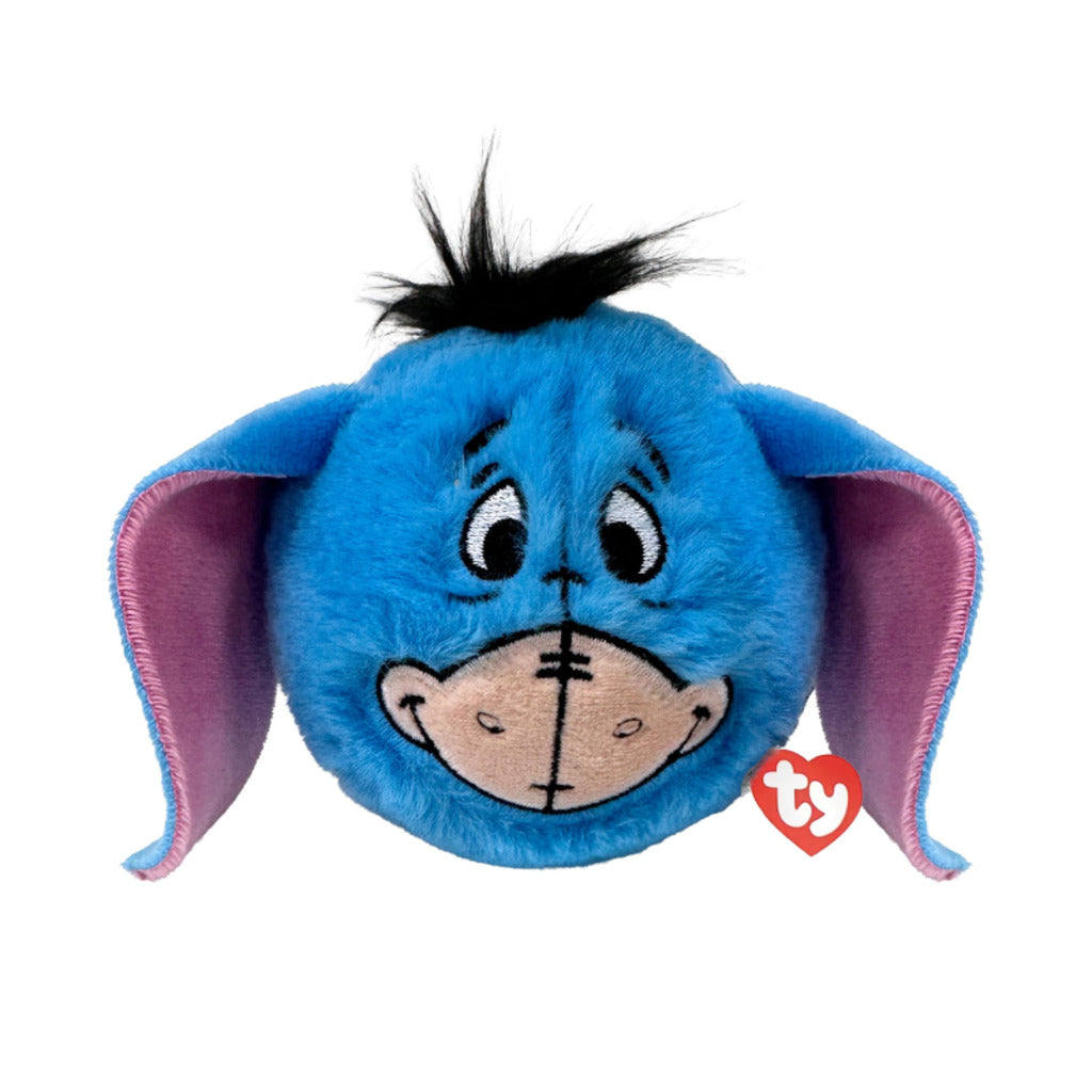 Front view of the Eeyore Ty Beanie Bouncer plush toy photographed front-on on a plain white background