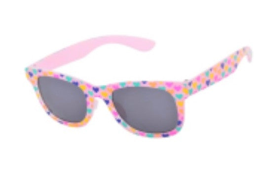 Freckles Sunglasses - Wayfarer Hearts Pink Polarised