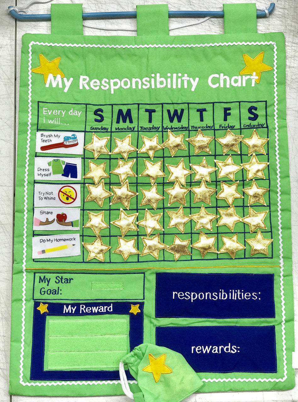 My Responsibility Rewards Chart Green Wall Hanging
