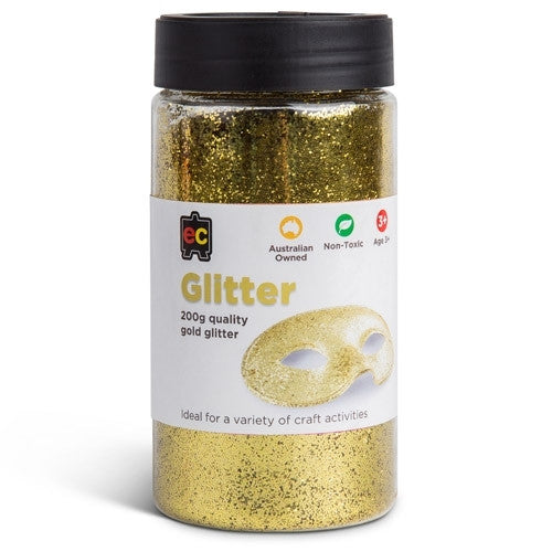 Educational Colours - Glitter 200g Jar Gold