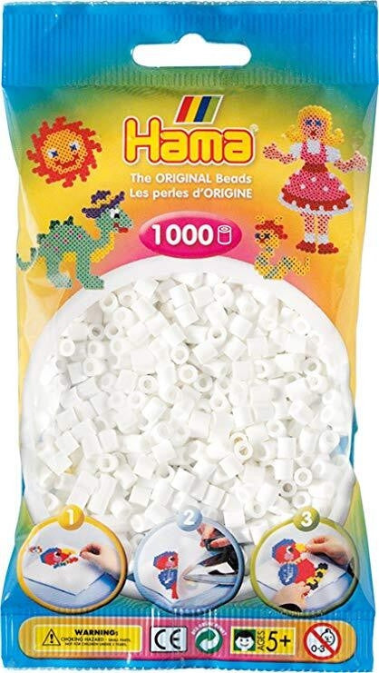 Hama Beads - White - 1000 Beads